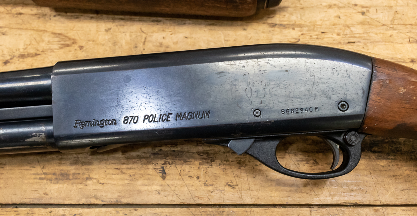 REMINGTON 870 Police Magnum 12 Gauge Police Trade-In Shotguns with Wood Stock